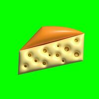 un' 3d formaggio risorse con un' schermo verde sfondo foto