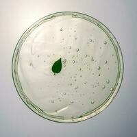 verde gel struttura di un' cosmetico cura Prodotto. foto