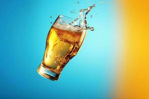 pendenza sfondo freddo bolla bicchiere alcool pub spruzzo schiuma bevanda birra. generativo ai. foto