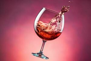sfondo vino bicchiere pendenza conoscitore liquido rosso festa alcool bevanda avvicinamento. generativo ai. foto