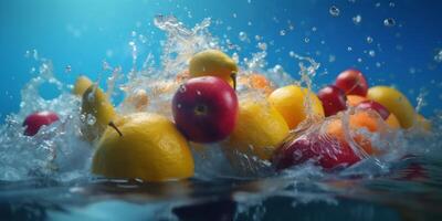 fresco cibo fragola vitamina salutare sfondo acqua frutta far cadere dieta verde. generativo ai. foto