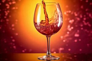 avvicinamento sfondo pendenza vino uva bevanda bicchiere alcool liquido rosso festa. generativo ai. foto