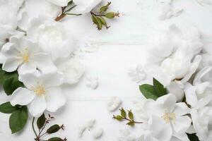 primavera fiorire natura celebrazione fiore nozze bianca luminosa bellissimo floreale sfondo. generativo ai. foto