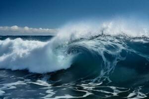freddo fare surf schianto acqua natura blu oceano mare liquido onda. generativo ai. foto
