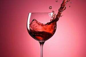 bicchiere liquido sfondo festa bevanda alcool pendenza bar vino avvicinamento rosso. generativo ai. foto