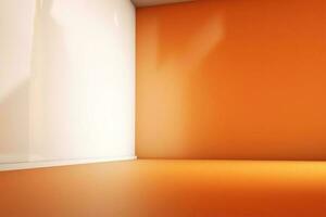 minimo moderno podio modello parete interno camera pavimento leggero interno Casa sfondo. generativo ai. foto