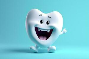 dentista dentale dente sorridente bambino cura odontoiatria Sorridi blu igiene. generativo ai. foto