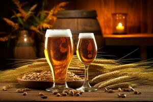 alcool bevanda pub oro schiuma birra birra chiara bicchiere bevanda pinta. generativo ai. foto