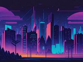 futuristico neon moderno cartelloni nel città a notte. per tecnologia e annuncio pubblicitario segni a moderno edifici nel capitale città.ai generato foto