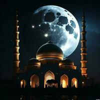 foto un' per eid al adha con un' moschea e un' Luna