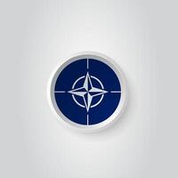 bandiera di NATO come il giro rilievo icona. pulsante con bandiera design. foto