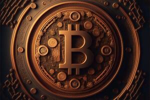 bitcoin digitale valuta sfondo ai generato foto