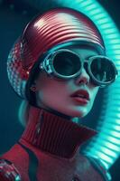 ai generativo foto ritratto di un' donna nel futuristico moda