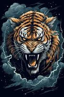 ai generativo arrabbiato tigre logo foto