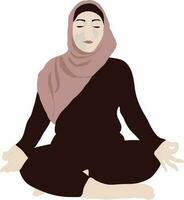 musulmano donne praticante yoga meditazione vettore illustrazione foto