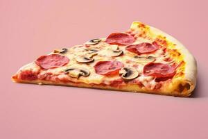 un' fetta di delizioso Pizza foto