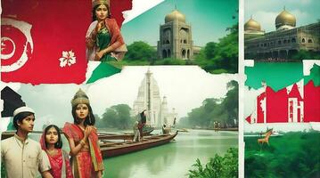 ai creare gratuito foto bangladesh collage concetto