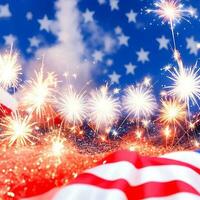 ai creare foto Stati Uniti d'America indipendenza giorno concetto con sparkler