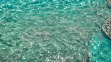 estate chiaro acqua, costa, spiaggia, luce del sole, ondulazione riflessione, trasparenza ai generato foto