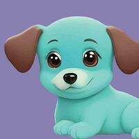 carino cane 3d cartone animato illustrazione. bellissimo carino animale domestico cane carino contento sorridente cane con diverso sfondo foto