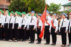 festivo parata su Maggio 9 nel slavyansk-on-kuban, nel onore di vittoria giorno nel il grande patriottico guerra. foto