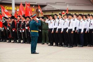 festivo parata su Maggio 9 nel slavyansk-on-kuban, nel onore di vittoria giorno nel il grande patriottico guerra. foto