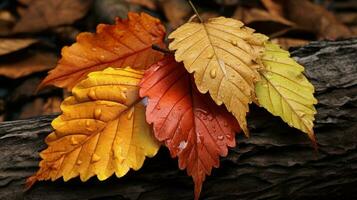 caduto autunno le foglie sfondo., contento autunno concetto. generativo ai foto