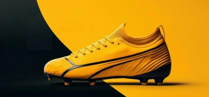atletico scarpa per calcio addestramento, calcio scarpa pubblicità sfondo. generativo ai foto