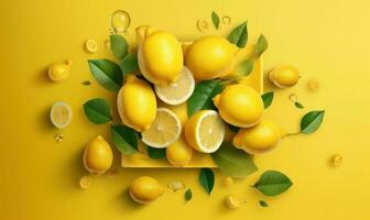 giallo ananas sfondo per sociale media pubblicità, frutta agrume vitamina c. generativo ai foto