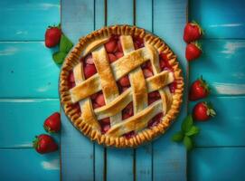 fragola crostata. illustrazione ai generativo foto