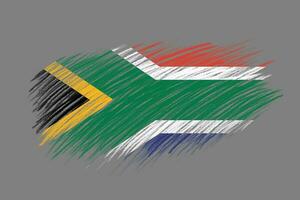 3d bandiera di Sud Africa su Vintage ▾ stile spazzola sfondo. foto