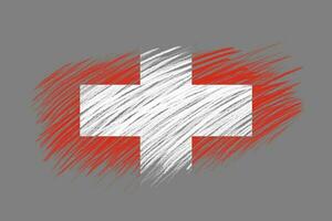 3d bandiera di Svizzera su Vintage ▾ stile spazzola sfondo. foto