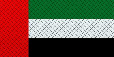 3d bandiera di unito arabo Emirates su un' metallo parete sfondo. foto