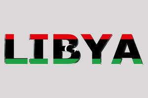 3d bandiera di Libia su un' testo sfondo. foto
