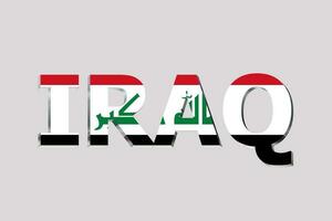 3d bandiera di Iraq su un' testo sfondo. foto