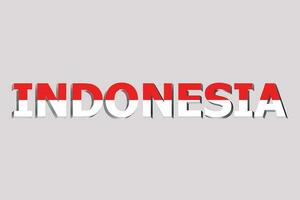 3d bandiera di Indonesia su un' testo sfondo. foto