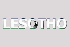 3d bandiera di Lesoto su un' testo sfondo. foto