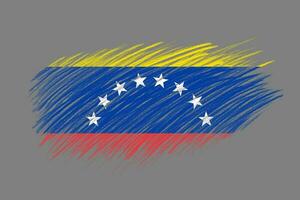 3d bandiera di Venezuela su Vintage ▾ stile spazzola sfondo. foto
