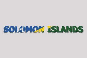 3d bandiera di Salomone isole su un' testo sfondo. foto