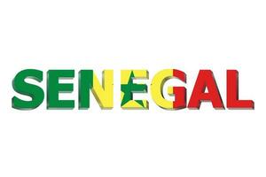 3d bandiera di Senegal su un' testo sfondo. foto