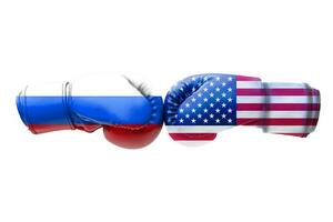 3d bandiera di Russia e Stati Uniti d'America foto