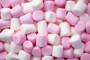 gruppo di bianca e rosa marshmallows creato con generativo ai tecnologia foto