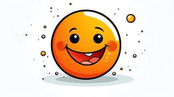 contento giallo emoji icona, generato di ai foto