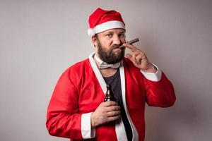 uomo barbuto di babbo natale foto