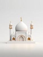 islamico carino 3d moschea per Ramadan e eid saluto sfondo ai generativo foto