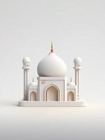 islamico carino 3d moschea per Ramadan e eid saluto sfondo ai generativo foto