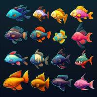 colorato pesce acquario ai generato foto