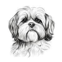 veterinario shih tzu cane ai generato foto