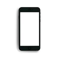 brillante smartphone isolato su grigio sfondo con vuoto bianca schermo per modello progetto. foto