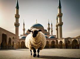 di lana pecora su un' azienda agricola ai generato foto